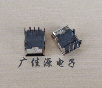 江门Mini usb 5p接口,迷你B型母座,四脚DIP插板,连接器
