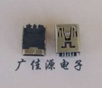 江门MINI USB前两脚插座 90度卧式 端子DIP针脚定义