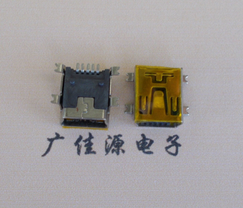 江门MINI USB 5P 接口 母座 全贴带麦拉 高9.6带0.9柱子