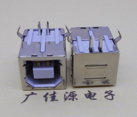 江门USB BF90度母座 打印机接口 卧式插板DIP白胶