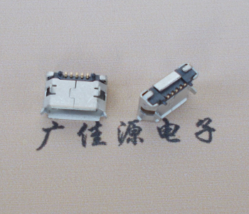 江门Micro USB 5pin接口 固定脚距6.4插板有柱卷边