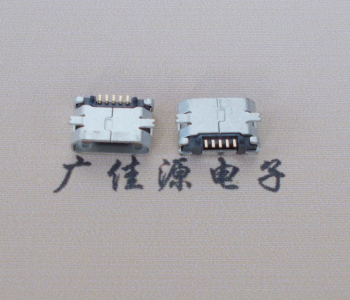 江门Micro USB平口全贴板 鱼叉脚5.0长带定位柱加焊盘