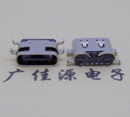 江门USBType-C6P母座卧式接口沉板0.8mm