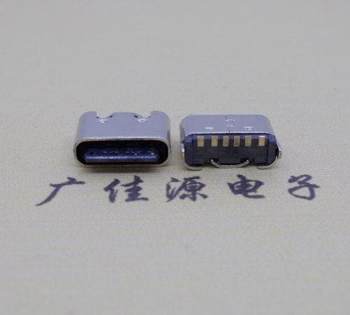 江门Type-C6p母座接口短体立贴5.0mm