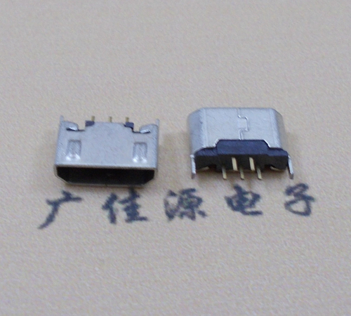 江门迈克USB 180度母座5p直插带地脚1.5端子直口