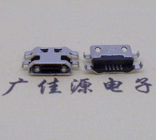 江门micro usb5p连接器 反向沉板1.6mm四脚插平口
