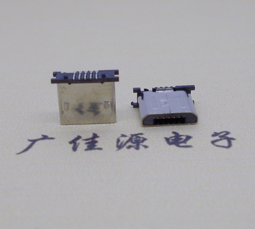 江门MICRO USB 5P公头短体5.6mm立贴带柱无卡勾