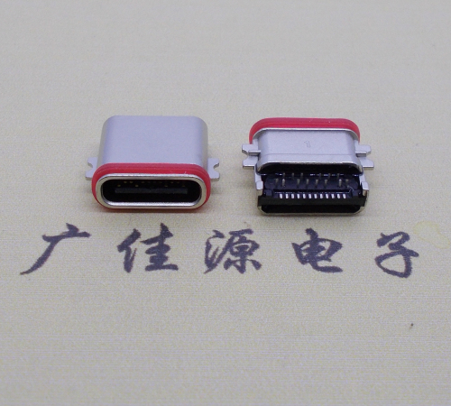 江门usb 3.1type-c24p母座沉板1.0mm前插后贴防水